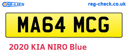 MA64MCG are the vehicle registration plates.