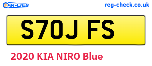 S70JFS are the vehicle registration plates.
