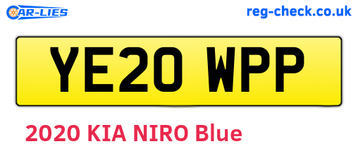 YE20WPP are the vehicle registration plates.