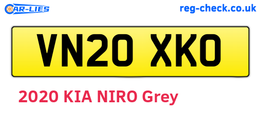 VN20XKO are the vehicle registration plates.