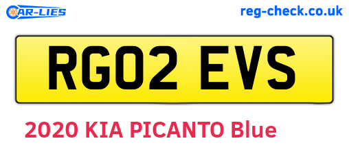 RG02EVS are the vehicle registration plates.