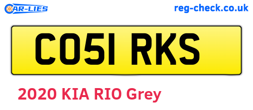 CO51RKS are the vehicle registration plates.