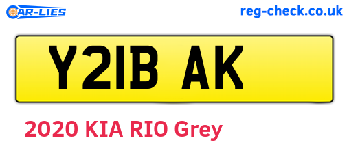 Y21BAK are the vehicle registration plates.