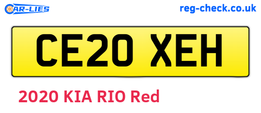 CE20XEH are the vehicle registration plates.