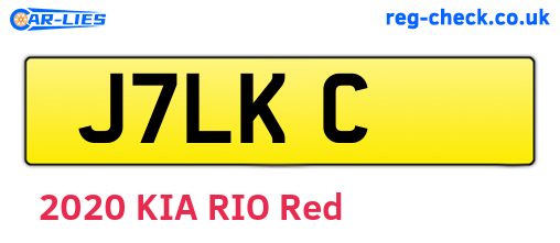 J7LKC are the vehicle registration plates.