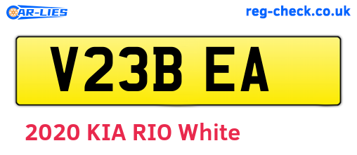 V23BEA are the vehicle registration plates.