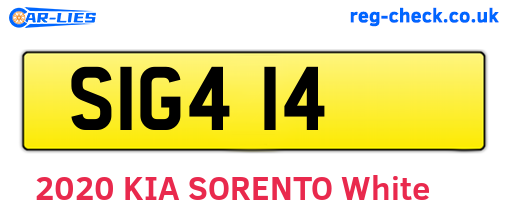 SIG414 are the vehicle registration plates.
