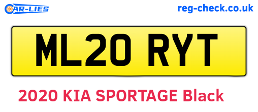 ML20RYT are the vehicle registration plates.