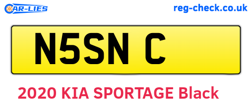 N5SNC are the vehicle registration plates.