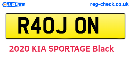 R40JON are the vehicle registration plates.