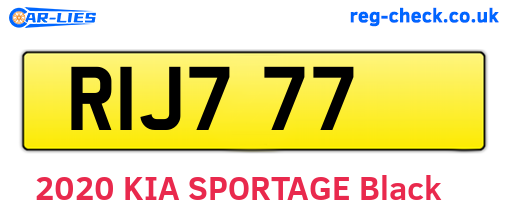 RIJ777 are the vehicle registration plates.
