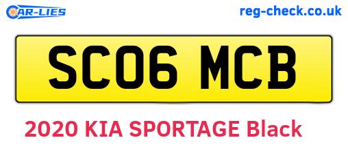 SC06MCB are the vehicle registration plates.