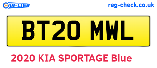 BT20MWL are the vehicle registration plates.