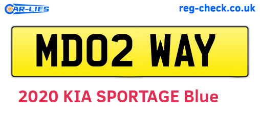 MD02WAY are the vehicle registration plates.