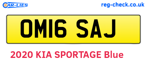 OM16SAJ are the vehicle registration plates.