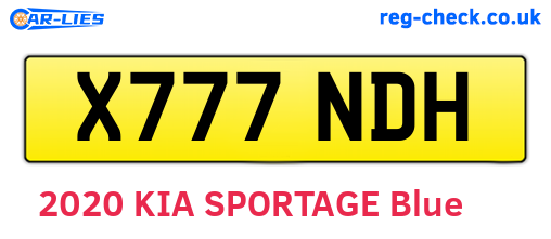 X777NDH are the vehicle registration plates.