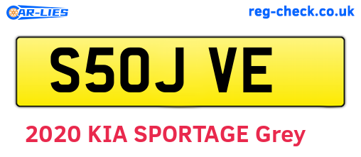 S50JVE are the vehicle registration plates.