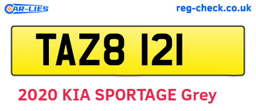 TAZ8121 are the vehicle registration plates.