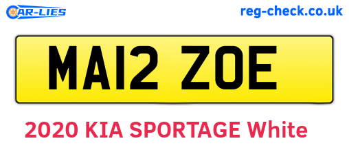 MA12ZOE are the vehicle registration plates.