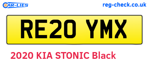 RE20YMX are the vehicle registration plates.