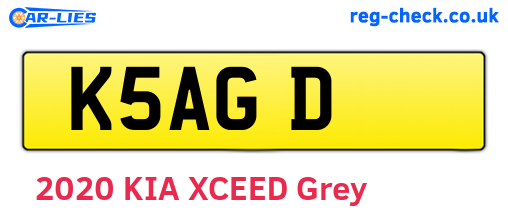 K5AGD are the vehicle registration plates.