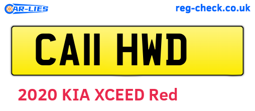 CA11HWD are the vehicle registration plates.