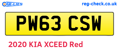 PW63CSW are the vehicle registration plates.