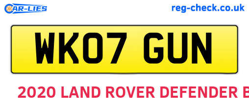 WK07GUN are the vehicle registration plates.