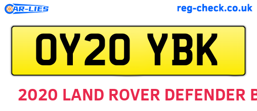 OY20YBK are the vehicle registration plates.
