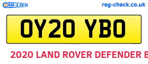 OY20YBO are the vehicle registration plates.