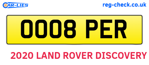 OO08PER are the vehicle registration plates.