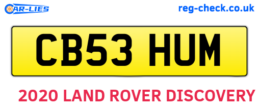 CB53HUM are the vehicle registration plates.