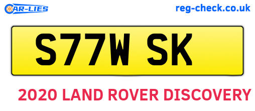 S77WSK are the vehicle registration plates.