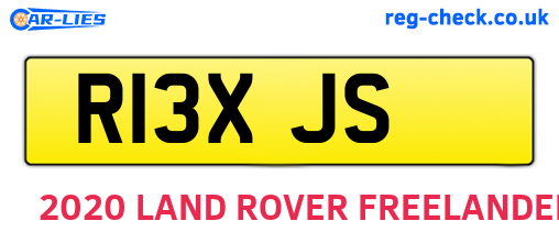 R13XJS are the vehicle registration plates.