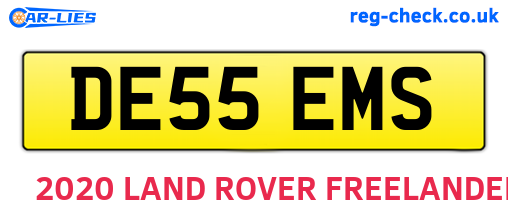 DE55EMS are the vehicle registration plates.