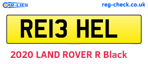 RE13HEL are the vehicle registration plates.