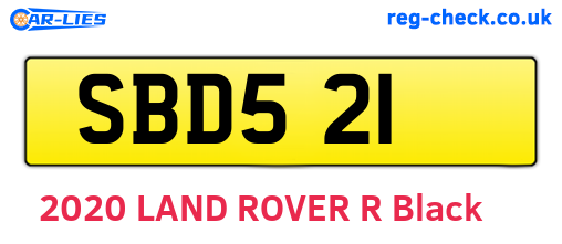 SBD521 are the vehicle registration plates.