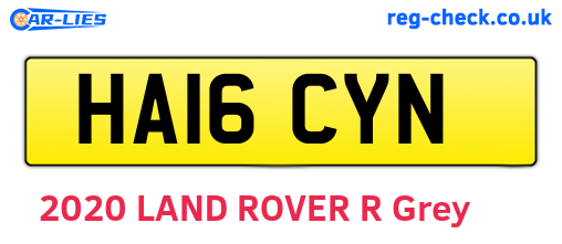 HA16CYN are the vehicle registration plates.