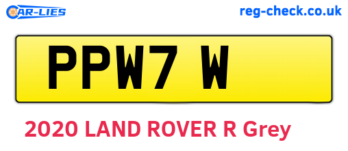 PPW7W are the vehicle registration plates.