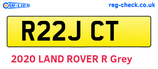 R22JCT are the vehicle registration plates.