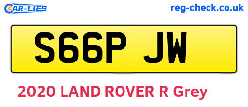 S66PJW are the vehicle registration plates.