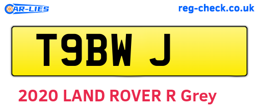 T9BWJ are the vehicle registration plates.