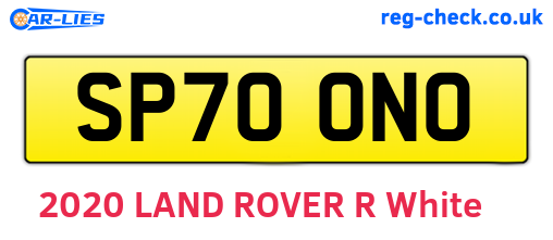 SP70ONO are the vehicle registration plates.