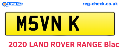 M5VNK are the vehicle registration plates.
