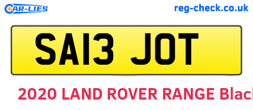 SA13JOT are the vehicle registration plates.
