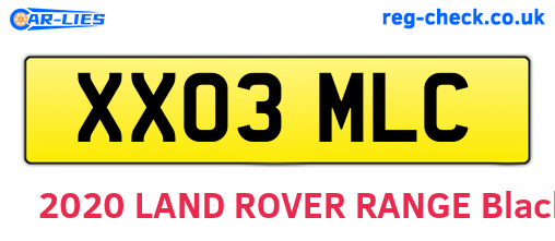 XX03MLC are the vehicle registration plates.