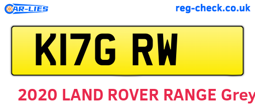 K17GRW are the vehicle registration plates.
