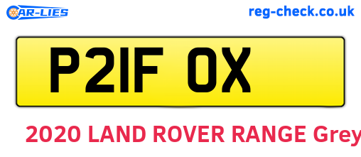 P21FOX are the vehicle registration plates.