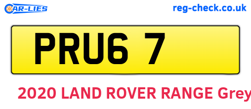 PRU67 are the vehicle registration plates.