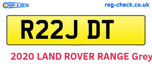 R22JDT are the vehicle registration plates.